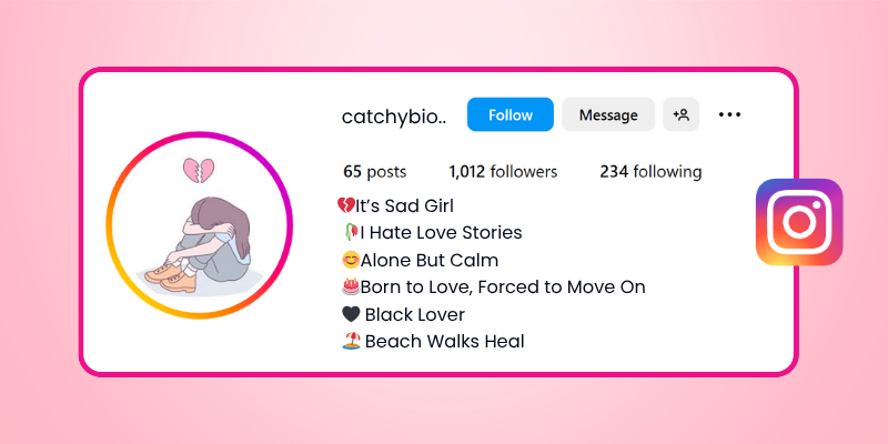 broken bio for instagram