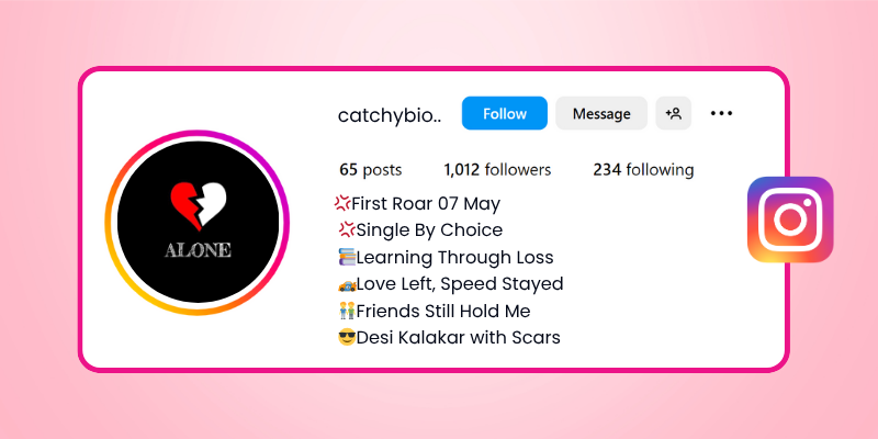 broken bio for instagram