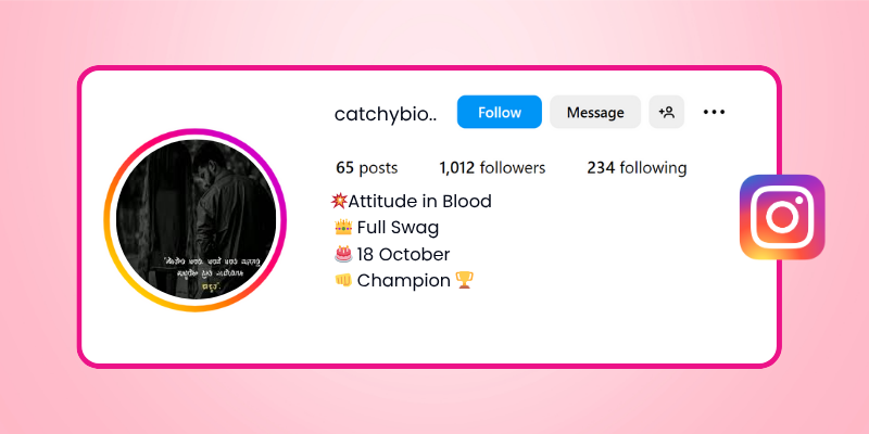 instagram bio kannada